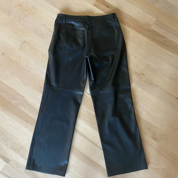 MANGO wide leg vegan leather trousers - Picture 2 of 8